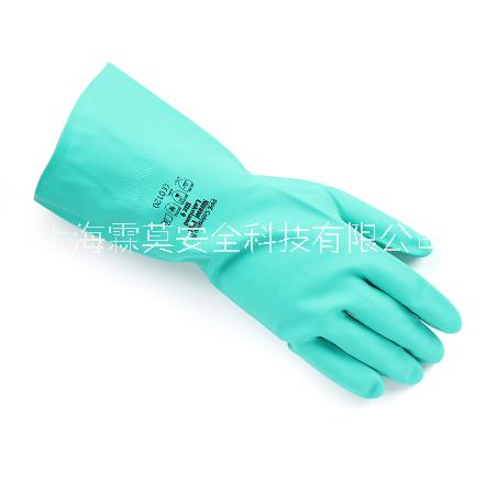 舒适性丁腈防化手套弱酸弱碱防化手套绿色丁腈手套