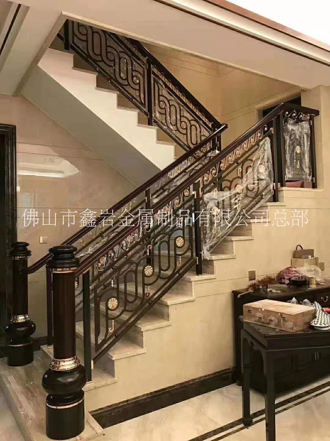 五常市欧式别墅选购铜艺铝艺雕花楼梯扶手图片