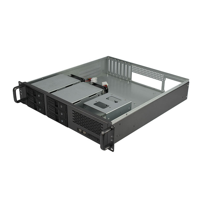 迈肯思2U服务器机箱R248-6 2U机箱热插拔6盘位2u服务器机箱6盘位热插拔机箱ATX主板冗余电源6