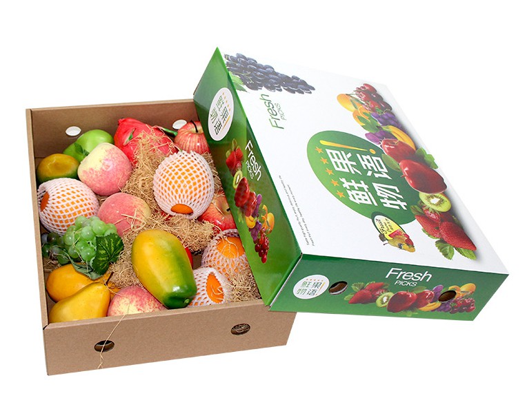 水果包装盒印刷定制定做批发直销厂家 新款进口水果通用包装盒手提袋 苹果桃子上下盖礼盒批发定制 水果礼盒图片