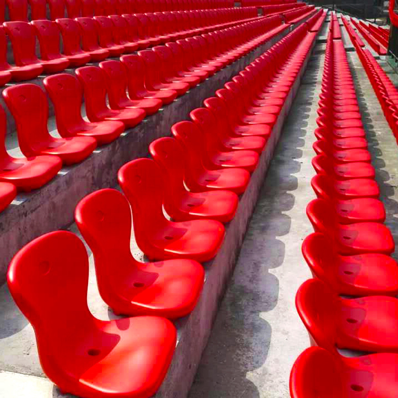 四川户外体育场塑料椅子生产厂家现货直供中空吹塑看台座椅亿洲yz-6100型图片