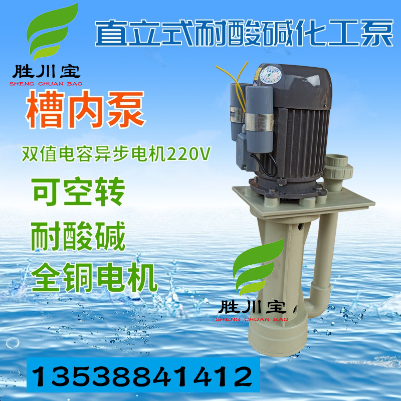 胜川宝  220V PP立式化工泵 耐腐蚀耐酸碱 立式泵防腐液下泵 槽内泵