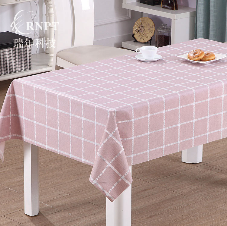 RNPT瑞年 供应防水防油餐桌布PVC格子桌布 印刷桌布长方形茶几台布