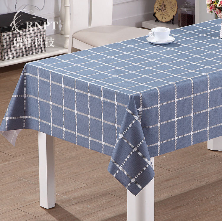 RNPT瑞年 供应防水防油餐桌布PVC格子桌布 印刷桌布长方形茶几台布