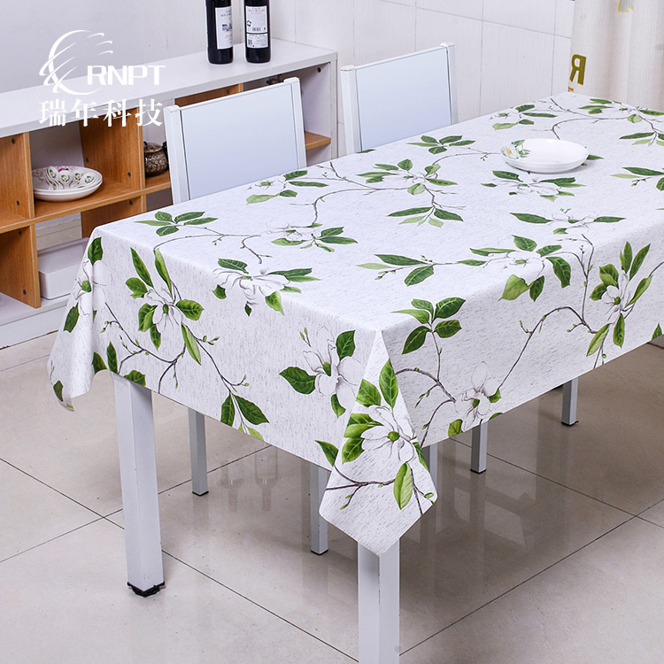 RNPT瑞年 厂家直销水彩台布北欧餐桌布方形茶几布 防水防油PVC桌布