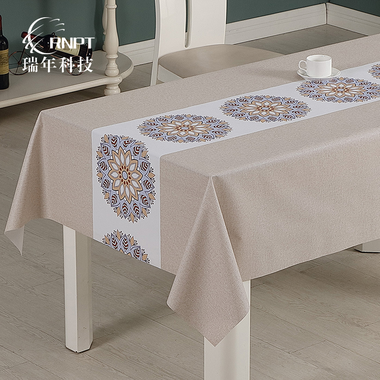 RNPT瑞年 厂家直销民族风桌布家居印花餐桌布PVC防水台布茶几布