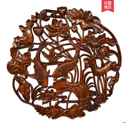 圆形挂件实木镂空雕刻报价，批发，供应商，生产厂家