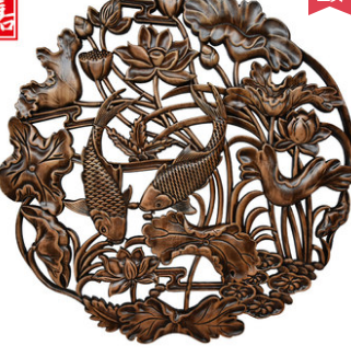 圆形挂件实木镂空雕刻报价，批发，供应商，生产厂家