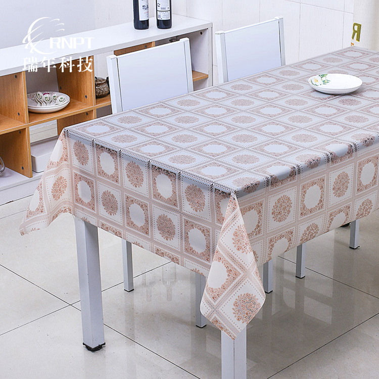 RNPT瑞年 厂家热销防水蕾丝桌布PVC台布塑料桌布长方形茶几布
