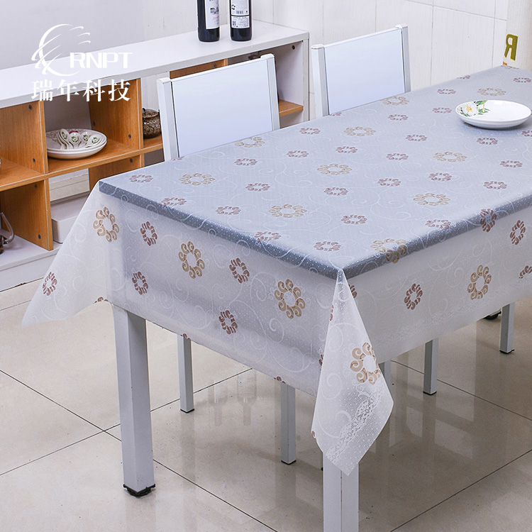 RNPT瑞年 厂家热销防水蕾丝桌布PVC台布塑料桌布长方形茶几布图片