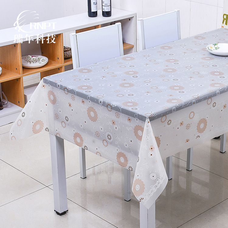 RNPT瑞年 厂家热销防水蕾丝桌布PVC台布塑料桌布长方形茶几布