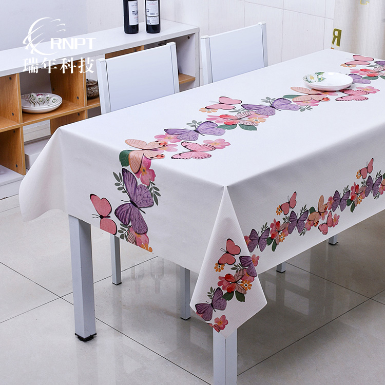 RNPT瑞年 供应简约水彩桌布欧式田园餐桌布茶几布PVC防水桌布