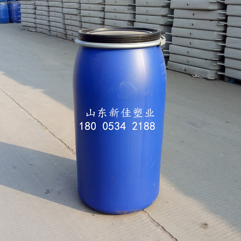 山东德州 160升法兰桶 160升塑料桶160升铁箍桶160升化工桶厂家直销HDPE材质