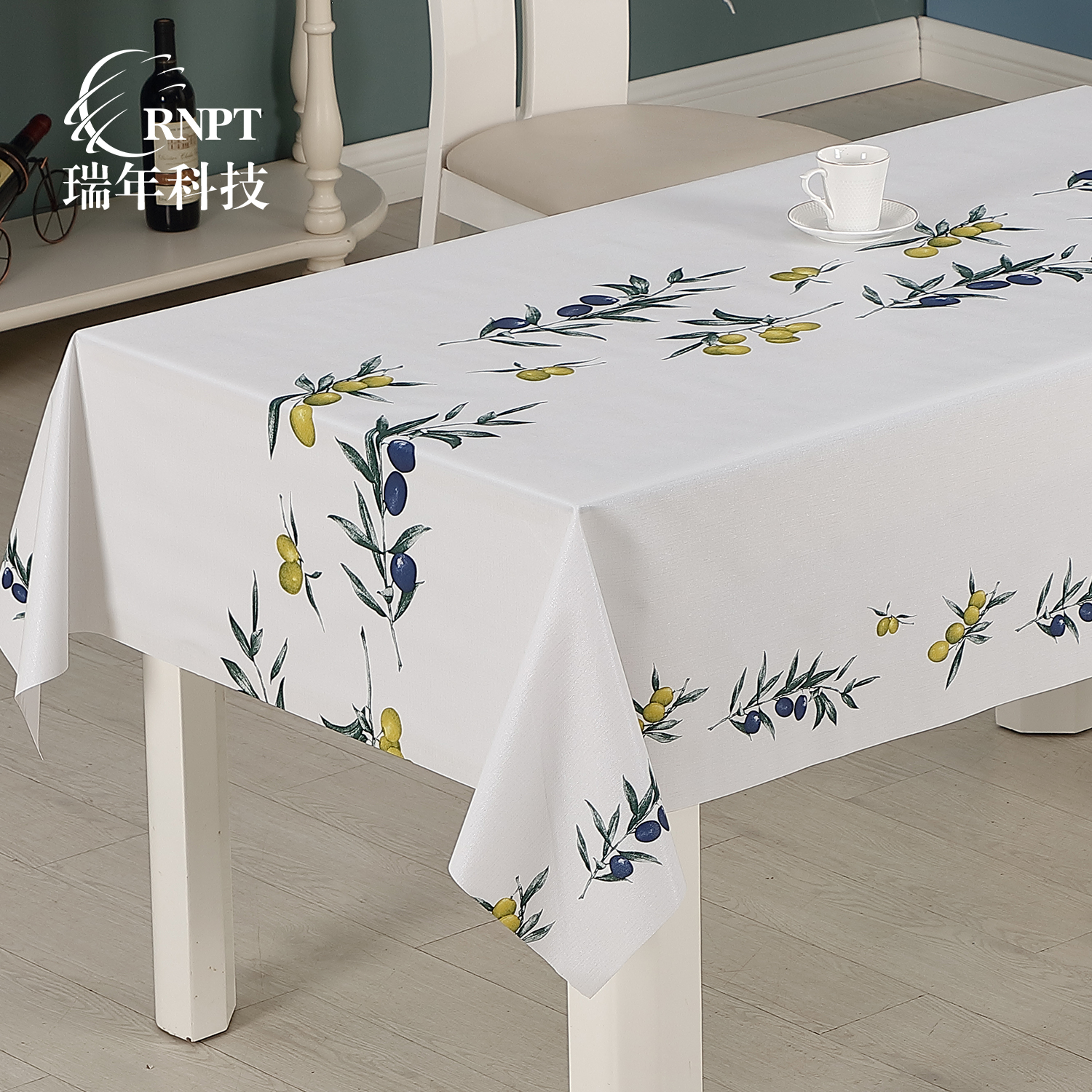 简约防水台布RNHS瑞年 厂家直销简约防水台布PVC塑料桌布欧式印花餐桌布