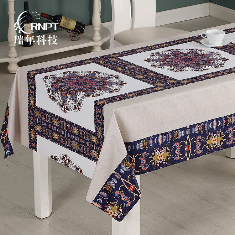 RNHS瑞年 厂家直销民族风桌布印花餐桌布长方形茶几布PVC防水台布