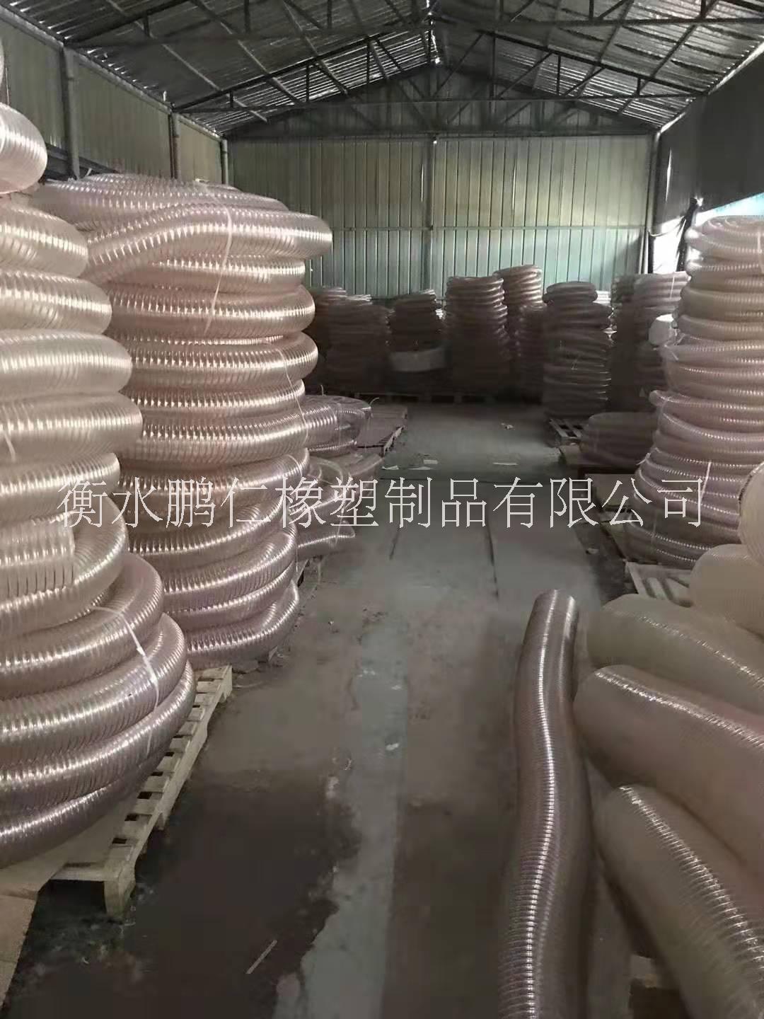 150mm TPU钢丝工业吸尘软管厂家，用于通风和排气 pu钢丝高伸缩软管