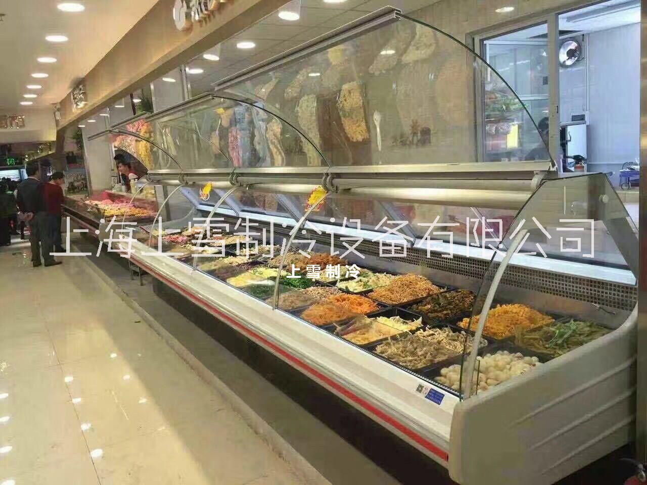 定做超市熟食冷藏柜 圆弧玻璃熟食展示柜 风冷卤菜保鲜柜