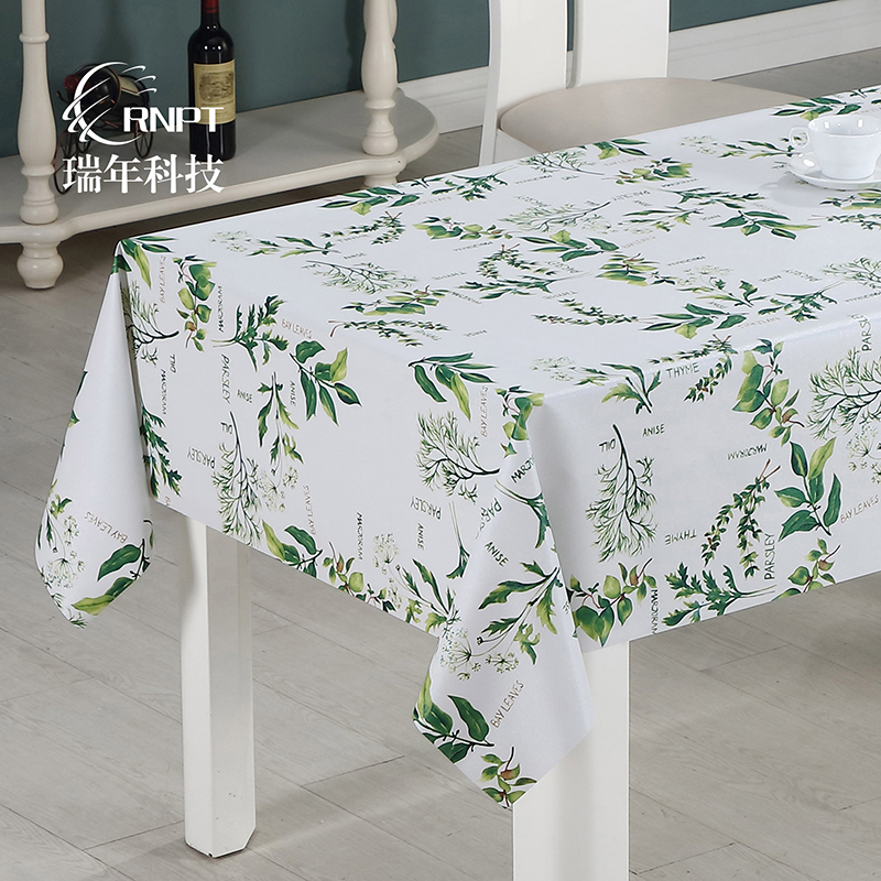 RNHS瑞年 厂家供应简约水彩桌布欧式台布 防水防油PVC塑料桌布