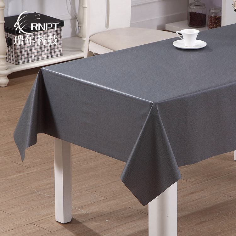RNHS瑞年 厂家供应纯色棉麻桌布家用印花餐桌布 防水免洗PVC塑料台布