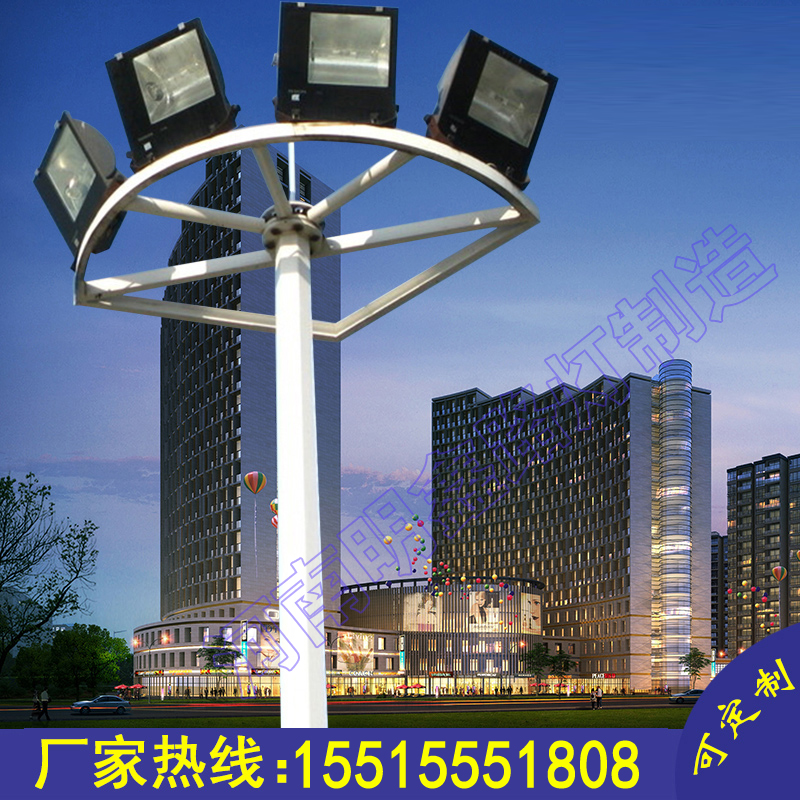 湖北武汉市十堰市、襄樊市、随州市LED升降式高杆灯广场灯球场灯厂，高杆灯基础制作