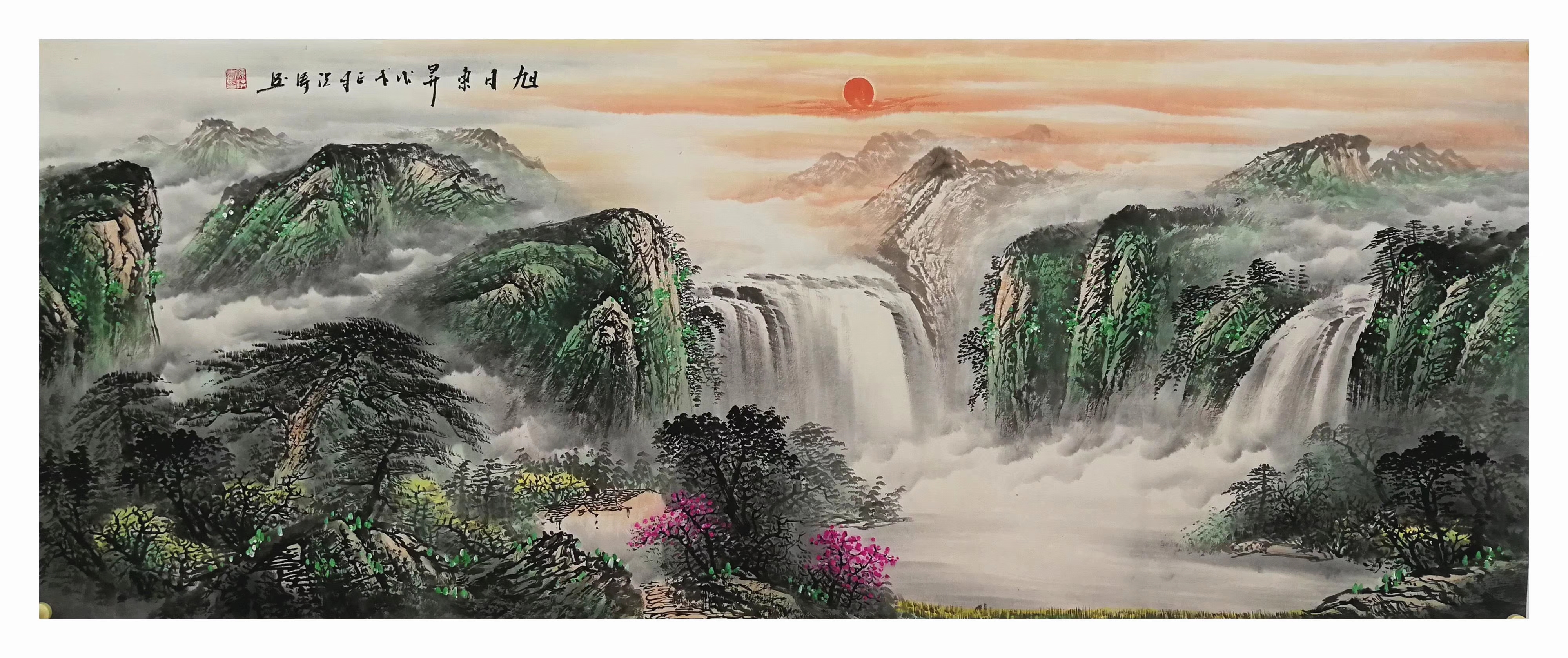 居家各类型靠山画   画廊山水国画花鸟画书房书法图片