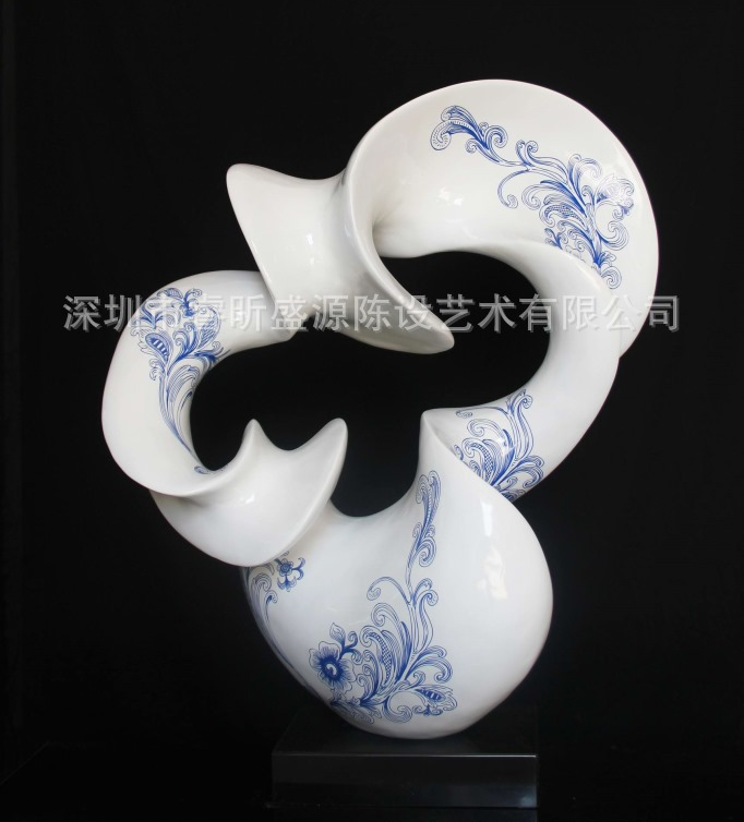 深圳酒店雕塑艺术品 树脂雕塑 青花瓷雕塑 树脂玻璃钢雕塑图片