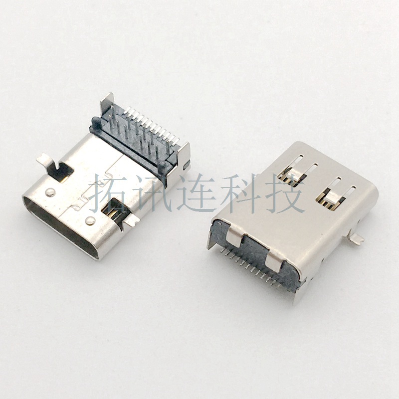 DIP+SMT母座USB 3.1 C TYPE 24P DIP+SMT母座 加长款L=11.95