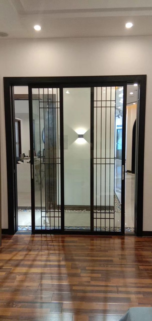 45窄边铝合金钢化玻璃衣柜门移门批发