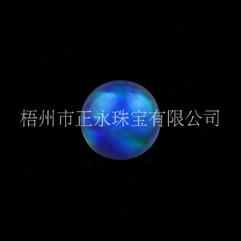 OP707无树脂无孔人造欧泊珠子 耐高温900度球形合成澳宝 用于宇宙星球吊坠配石