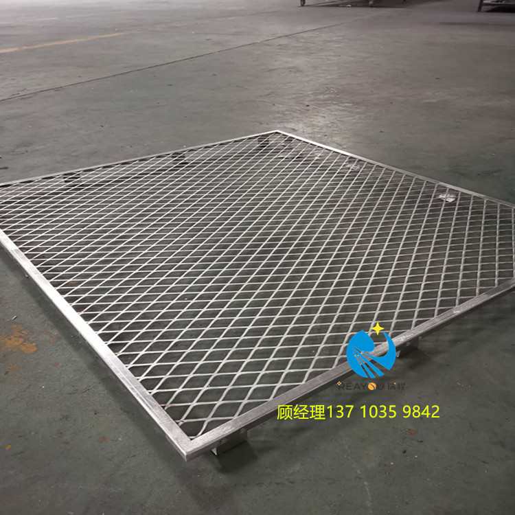 瑞隆铝网板生产厂家 广东菱形网拉网板吊顶 展厅室内装饰铝合金网小孔