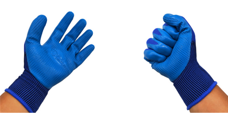 厂家批发兴达乳胶环保压纹耐磨透气防滑特耐王劳保防护做工手套