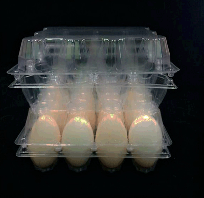 一次性托盘直供高扣新款T3*4=12枚 鸽子蛋托 PVC透明吸塑盒 禽蛋包装 一次性托盘