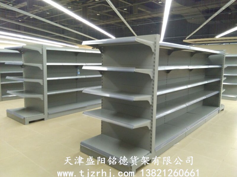 便利店货架钢木结合商超连锁超市货架天津货架
