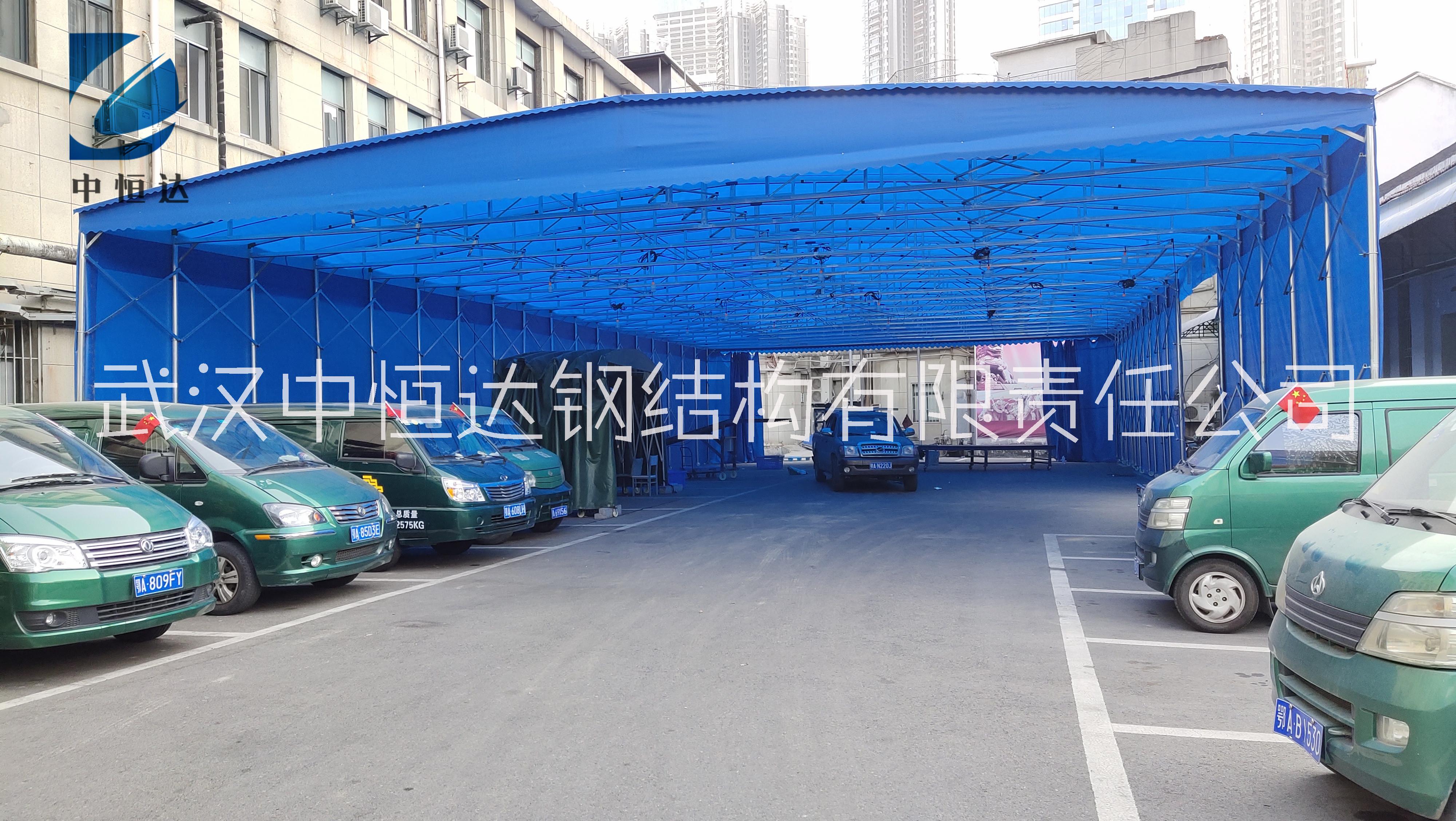 武汉中恒达推拉雨棚 雨棚价格造型   大型仓库帐篷棚   汽车雨篷