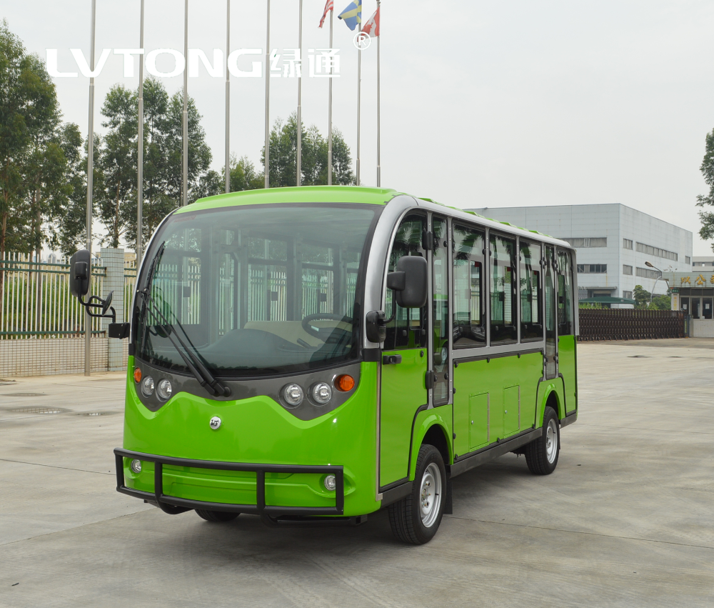 LT-S14.F 广东绿通带门封闭式旅游观光车 采用丰田电控爬坡强劲下坡不溜