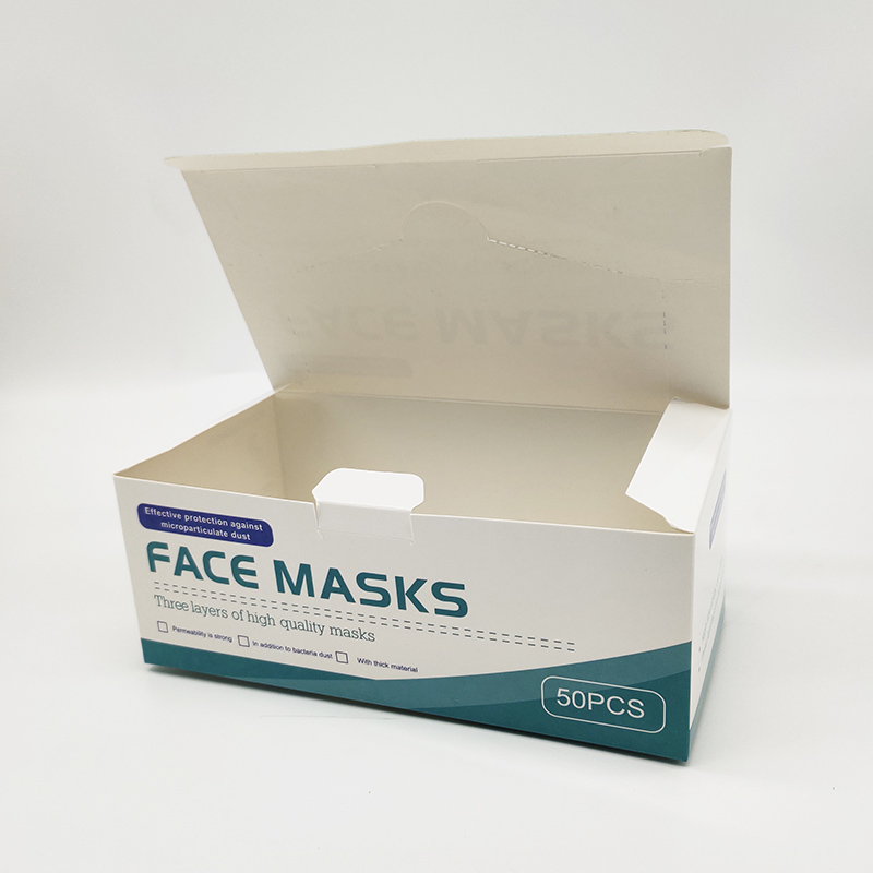 【现货批发】一次性口罩包装盒50只装三层防护一次性口罩包装盒定制