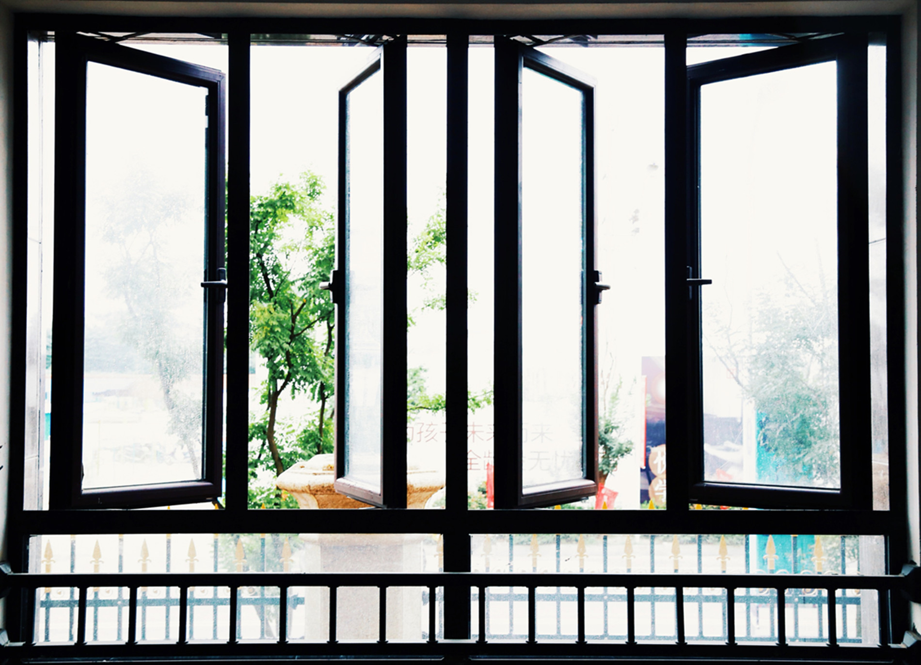 固格澜栅锌钢护栏百叶窗 防雨锌钢百叶窗 空调护栏百叶窗