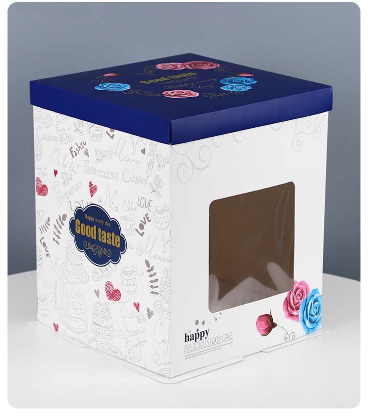烘焙方形 生日蛋糕盒子6810121416寸 手提包装纸盒