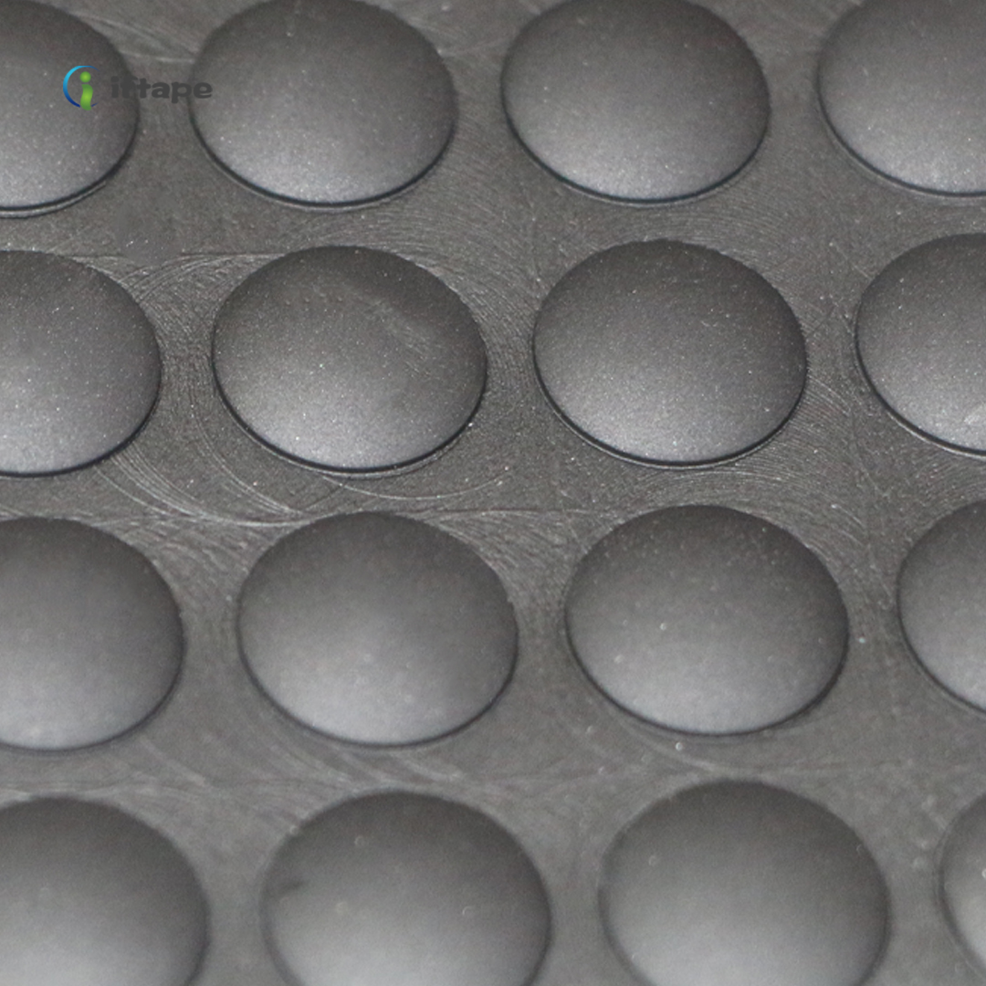 专业生产 黑色硅胶条 防滑防震硅胶垫 东莞半球形黑色硅胶垫供应商 圆柱形胶垫图片