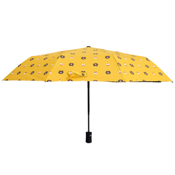 小清新全自动雨伞   三折伞黑胶防晒太阳