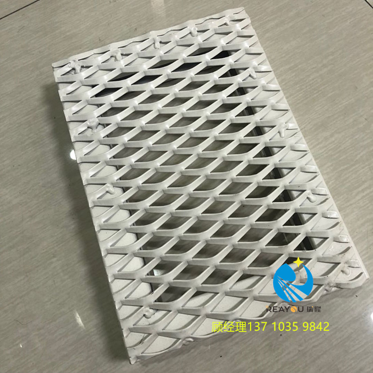 广东瑞隆菱形铝网格生产厂家 2.0厚冲孔铝网板天花价格