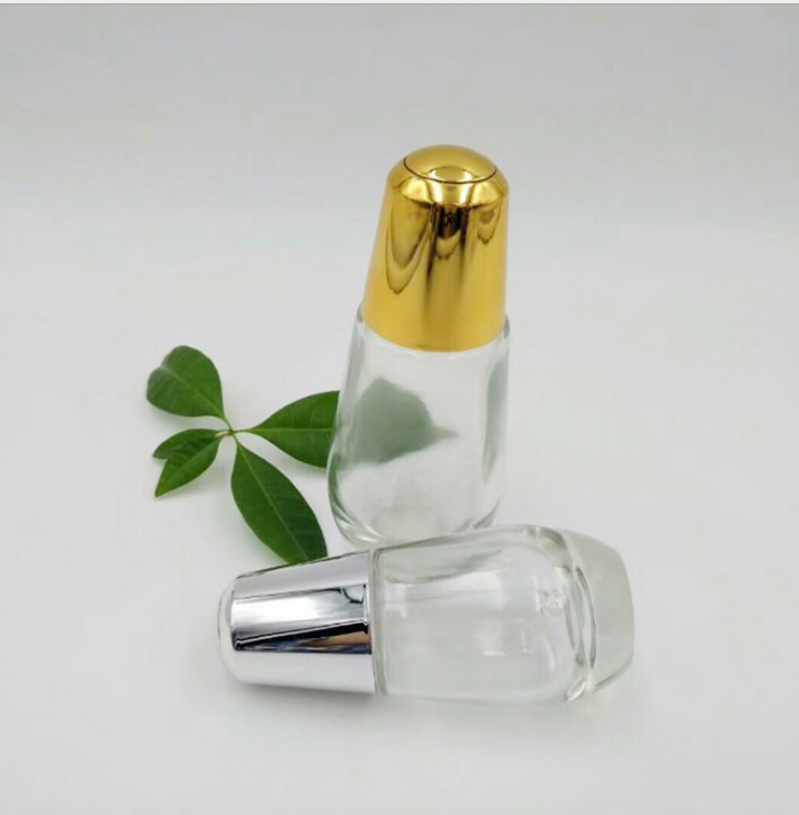30ml白色玻璃瓶 广州透明玻璃精油瓶价格 白色黑胶头 滴管精油瓶 玻璃瓶