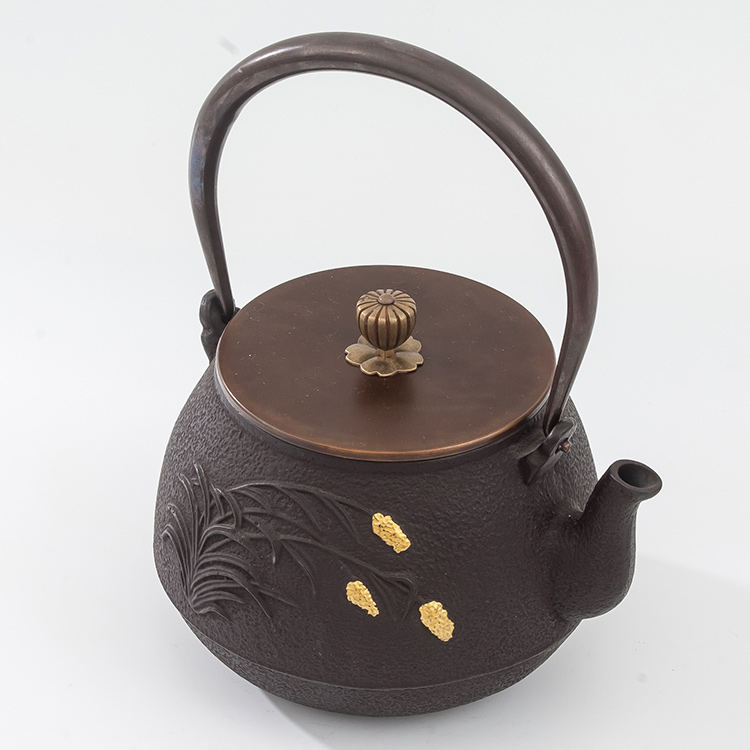 纯手工铁壶铸铁泡茶具麦穗1.2L铁茶壶吉春堂麦穗图铁壶