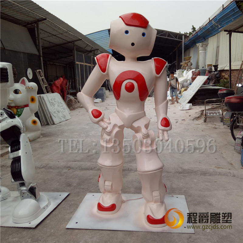 供应玻璃钢透光机器人雕塑 动漫机器人定做 玻璃钢机器人雕塑图片