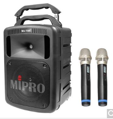 广州销售话筒套装 mipro咪宝MA-708无线扩音机 拉杆式 ma708广场舞音响 移动音箱图片