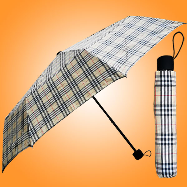 雨伞厂 广州雨伞厂 雨伞厂定做 加工雨伞 色织格三折伞图片