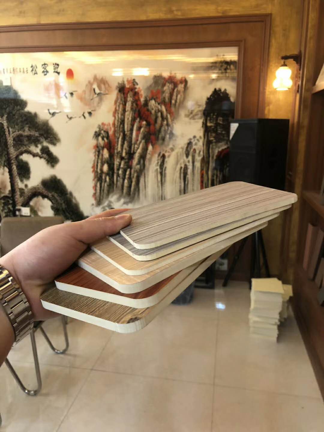 木饰面板 竹木纤维大板 防水墙板图片