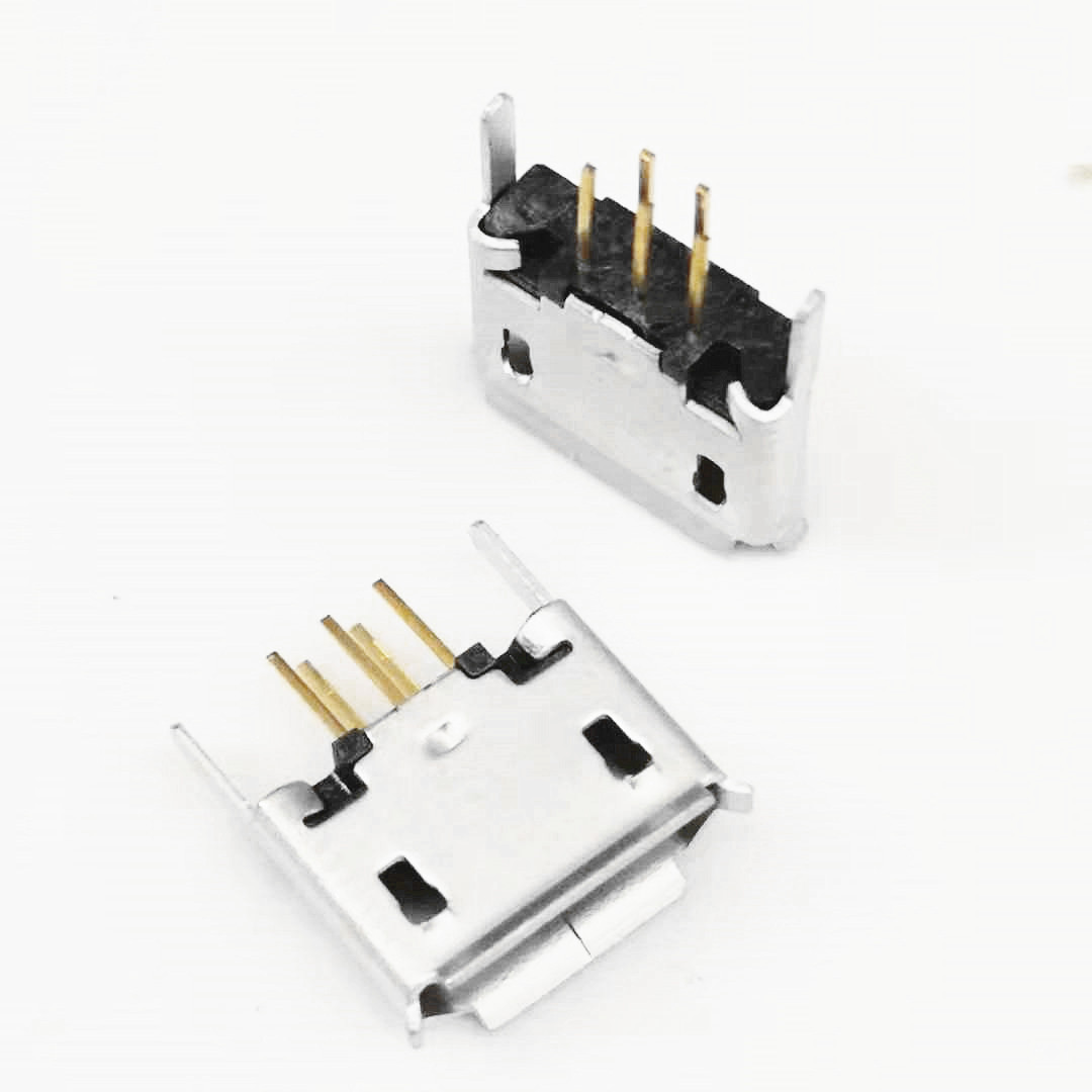 MICRO USB5P-B型母座 180度直插 180度插板 加长脚2.8图片