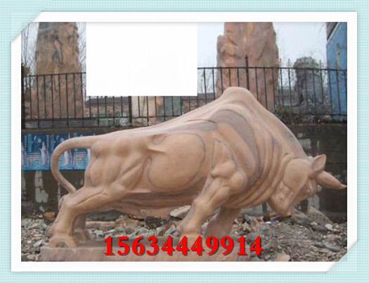 户外景观石牛制作 石制水牛艺术品造价 石材雕刻黄牛雕塑图案图片