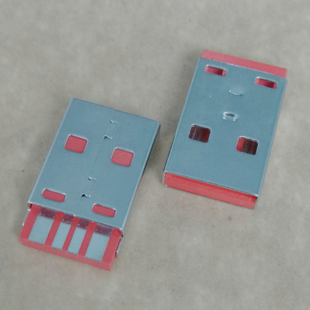 USB 2.0 AM焊线公头 180度焊线式 焊线A公大电流 L=20.1 彩色胶芯